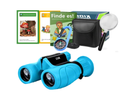 8x21 Kids Binoculars Explorer Set - Portable Outdoor Adventure Kit with Compass, Magnifying Glass & Multilingual Educational Cards (FR/IT/ES), Premium Science Gift for Boys & Girls
